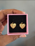 Nugget Heart studs textured