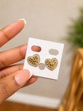 Diamond Nugget Heart Studs