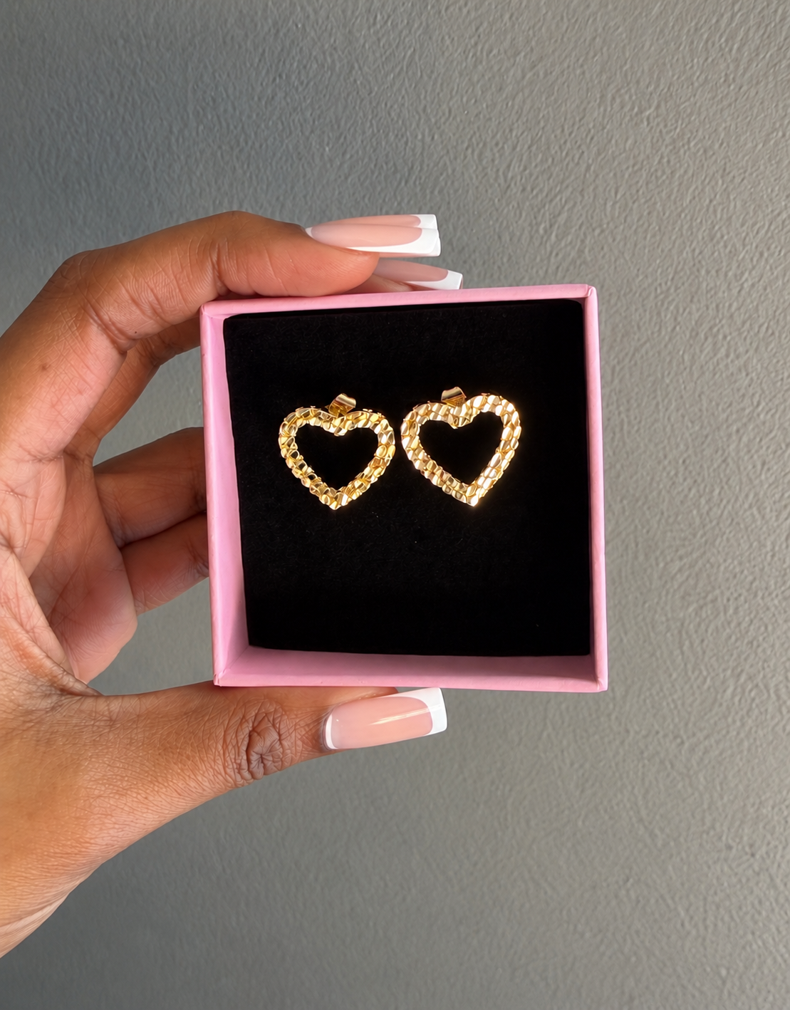 Big Nugget Love Heart Earrings