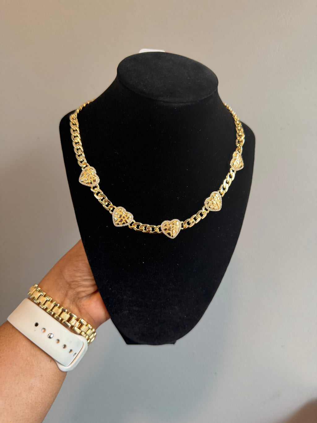 The Diamond Nugget Heart Chain